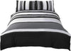 Rapport Striped Grey 2 pcs, Single Quilt Duvet Cover & Pillowcase Bed Set Adults Teenagers, Polyester-Cotton,