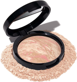 LAURA GELLER NEW YORK Award-Winning Baked Balance-n-Brighten Color Correcting Powder Foundation - Porcelain - Buildable Light to Medium Coverage - Demi-Matte Natural Finish