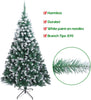 Snow Christmas Tree, 7ft Artificial Snow Flocked Christmas Tree, White and Green Xmas Tree with 870 Tips, Solid Metal Legs, Christmas Decorations for Indoor Outdoor 2.1m