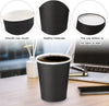 100 Pack Disposable Paper Cups, 8oz Coffee Cups for Hot and Cold Drinks, Takeaway Coffee Cups/Tea Cup/Party Cups Recyclable Cups for DIY Holiday Wedding and Party – Black