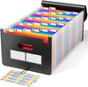 Expanding File Folders, A4 Accordion Document Organiser Folder Portable Rainbow File Organiser Filing Boxes High Capacity Storage Bag for School/Home/Office
