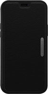 Strada Case for iPhone 12 / iPhone 12 Pro, Shockproof, Drop proof, Premium Leather Protective Folio with Two Card Holders, 3x Tested to Military Standard, Black, No Retail Packaging