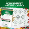 Multivitamin Tablets for Men & Women - 180 Tablets - 6 Month Supply - 25 A-Z Multivitamins & Minerals Including Iron, Zinc & Vitamin D - One a Day - Made in The UK -