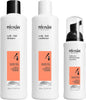 Nioxin System 4 - Hair Thickening System For Damaged Hair with Progressed Thinning - Biotin & Niacinamide - Shampoo, Conditioner, Serum