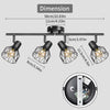 Spot Light Fittings for Ceilings Adjustable Metal Wire Cage Kitchen Spotlight Ceiling Lights with E14 Base Black 4 Way Ceiling Light Industrial for Bedroom Hallway Living Room Shop