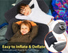 Camping Pillow - Large Inflatable (60x38cm) for Home-Like Comfort, Portable & Ergonomic, Easy to Clean, Durable & Leak-Proof, Adjustable Removable Strap for Secure Fit – ALUFT Ultra (Grey)