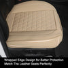 1 Pair Luxury PU Leather Front Car Seat Covers for Seat Bottoms, Universal Fit 90% of Cars, Triangle Quilting Design, 53 × 52 cm (Beige)