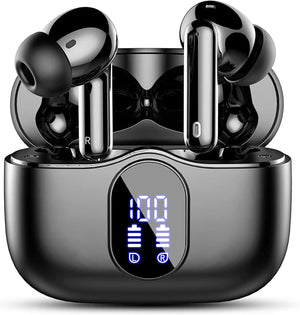 Wireless Earbuds, Bluetooth 5.3 Headphones In Ear with 4 ENC Noise Cancelling Mic,  New Bluetooth Earbuds Mini Deep Bass Stereo Sound, 36H Playtime LED Display Wireless Earphones IP7 Waterproof