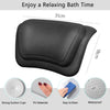 Bath Pillow, Waterproof Bath Pillow, 3D Ergonomic Bathtub Pillow, Bathtub Accessories, Bath Pillow with 2 Non-Slip Suction Cups, Premium Bath Cushion, Bath Pillow for Home Spa Headrest-Black