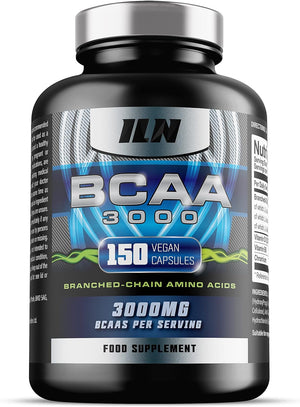 BCAA 3000mg - 2:1:1 BCAA Capsules - BCAAs (150 Capsules) - 3000mg BCAAs per Serving - BCAA Amino Acids - 30 Servings - Suitable for Vegans & Vegetarians (150 Count (Pack of 1))