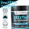 Creatine Monohydate Gummies 5000mg for Men & Women - 120 Chewable Creatine Gummies - Natural Blueberry Flavoured Creatine, Gym Supplement, Muscle Performance - by