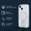 Tech 21 Evo Crystal Kick case for iPhone 15 - Compatible with MagSafe - Impact Protection Case - Lilac