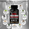 Ultra Testo Boost - Tribulus, Ashwagandha, Ginseng, Shilajit, Ginkgo, Rhodiola Rosea - Premium Testosterone Supplements for Men - 11 Potent Natural Ingredients - 60 Booster Capsules