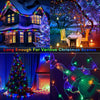 200 FT 500 LED Christmas Tree Lights Outdoor Decorations Fairy Lights Mains Powered Waterproof Multicolour String Lights Plug in with Remote Timer 8 Modes for Xmas Outside Garden House Party