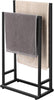 Black Towel Stand Free Standing Metal Towel Racks Freestanding 2 Tier Towel Rails Black Bath Towel Holder for Towel Washcloths Bathroom Accessories Storage 74x21x41CM