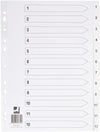 KF01354 1-12 Polypropylene Index A4 Multi Punched - White