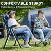Camping Chairs for Adults Heavy Duty, Oversized Folding Garden Chair, High Back Outdoor Chair Luxury for Caravan Dining Beach Picnic, Adjustable 4-Position, Support 150kg, Blue