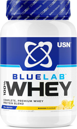 Blue Lab Whey Protein Powder: Banana - Whey Protein 908g - Post-Workout - Whey Isolate - Muscle Building Powder Supplement With Added BCAAs