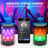 Portable Bluetooth Speaker with Lights, Night Light LED Wireless Waterproof Speaker, Multicolor LED Auto-Changing, Micro SD Card TWS Wireless Stereo Pairing, for Outdoor, Travel, Home