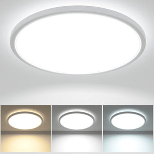 28W 3200LM LED Ceiling Light, 30cm Bathroom Lights Ceiling 3000K/4500K/6000K Waterproof, 3 Color Temperature Flush Ceiling Light, Round Ultra Thin for Bedroom, Bathroom, Living Room, Kitchen