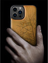 Magnetic Wood Case for iPhone 13 Pro Max Case [Hard Real Wood & Soft TPU] Shockproof Hybrid Protective Cover Unique & Classy Wooden Case Compatible with MagSafe (Eternal Tree-Cherry)