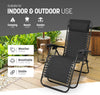 Gravity Chairs 2 Pack - Adjustable Reclining Zero Gravity Lounger for Garden & Patio - Foldable Lightweight Chairs with Ergonomic Support - Durable Textilene Fabric & Non-Slip Feet-Black 2pk