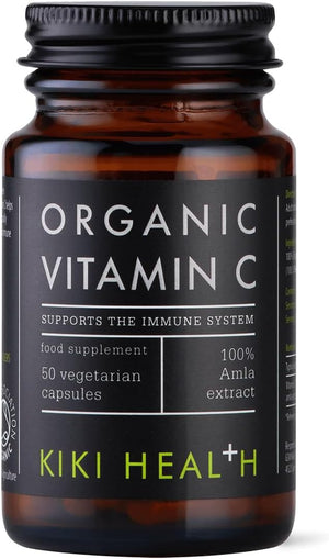 Organic Plant-Based Vitamin C Supplement - Vegan-Friendly Formula with Essential Nutrients for Immune Support - Vitamin C Capsules Promotes Skin Health & Collagen Production - 50 Vegicaps