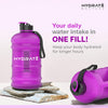 XL Jug 2.2 Litre Water Bottle - BPA Free with Nylon Strap and Flip Cap for Daily Use - Hydration Bottle for Active Lifestyles - Water Bottles for Gym, Travel, and Outdoor (Frosted Purple)