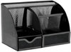 Desk Organiser/Mesh Desk Tidy Caddy/Pencil Holder Multifunctional with 7 Compartments- Black