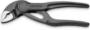 Cobra XS Mini Water Pump Pliers, 100 mm, Nuts to 24 mm, Pipes to 28 mm, Self-Locking, Fine Adjustment by Button Push, Edc, 87 00 100