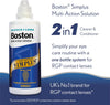 Simplus Multi-Action Solution, 4x 120ml Contact Lens Solution for Rigid Gas Permeable Contact Lenses - Clean, Disinfect & Condition with 4x Lens Cases