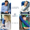 Ultimate Travel Neck and Body Pillow - Unparalled Support Design, Essentail for Bus, Train, Airplane, Office, Wheelchairs, Comfort and Support, Rolls Up, Straps to Airplane Seat & Car- Blue