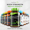 Vegan Multivitamins & Minerals - Essential Mix to Support a Vegan Diet - 4 Month Supply of High Strength Vitamin B12, Vitamin D3, DHA, Iodine, Iron & Zinc - Made in The UK by