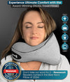 Travel Pillow - Memory Foam Neck Cushion - Flight Pillow | Support Neck Pillow for Travel | Travel Neck Pillow for Airplane with Carry Bag & Clip | Flying Travel Essentials (Grey - Regular)