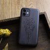 Magnetic Wood Case for iPhone 12 Case [Hard Real Wood & Soft TPU] Shockproof Hybrid Protective Cover Unique & Classy Wooden Case Compatible with MagSafe (Viking Compass Vegvisir-Blackwood)