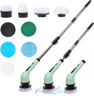 Electric Spin Scrubber, Cleaning Brush with Adjustable Handle, Power Scrubber with 9 Replaceable Brush Heads for Bathroom Floor Shower Tile Sink Car