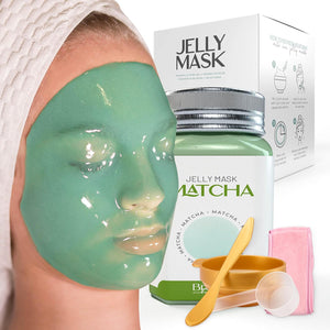 Peel-Off Matcha Jelly Mask for Face Care – A 23 fl oz Rubber Mask Jar for 30 to 35 Treatments – A Skin Care Moisturizing Gel Mask of Spa Set for Men, Women and Adults