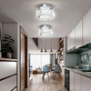 Mini Crystal Chandelier Big Crystal Ceiling Lamp Round LED Pendant Light for Hallway Stairecase (Cool White)