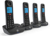 Essential Cordless Landline House Phone, Nuisance Call Blocker, Call Block button, Answer Machine, Quad Handset Pack