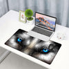 Mouse Pad Gaming Large Desk Pad Washable Mouse Pad Laptop Desk Mat,Big eyes. Siberian Husky bright blue eyes close up,Home Mouse Pad with Anti-Slip Rubber Base,16x35.5 in