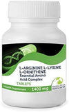 L-Arginine L-Lysine L-Ornithine Essential Amino Acid Complex 1400mg Health Food Bodybuilder Gym Supplement Vitamins 30 Tablets Pills