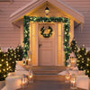 18FT 600Tips Christmas Garland with 6M LED Lights Door Stairs Fence Fireplace Decoration