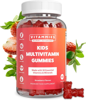 Kids Vitamins | Kids Multivitamin Gummies | 3 Month Supply | 16 Essential Nutrients | Vitamin C, A, D3, B2, B6, B12, E, K, Biotin, Iodine, Zinc & More | Non-GMO, Vegetarian, Chewable, GMP