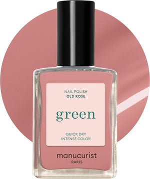 • Green Pink Nail Polish Old Rose • Natural Classic Nail Polish 9-Free • Vegan and Plant-Based Nail Polish (84%) • Manicure & Nail Care • 15 ml