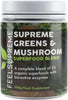 - Super Greens Powder with Mushroom - 35 Nutrient Dense Superfoods, Natural, no Added Sugar - High in Fibre, Protein, Vitamin C, Spirulina - Greens Supplement, Mushroom Powder - 300g