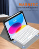 Keyboard Case for iPad 10th Generation Case with Keyboard, iPad 10th Generation Keyboard with Pencil Holder, Multi-Angle Detachable Bluetooth Keyboard for iPad 10th Generation, Marble White