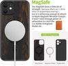 Magnetic Wood Case for iPhone 12 Case [Hard Real Wood & Soft TPU] Shockproof Hybrid Protective Cover Unique & Classy Wooden Case Compatible with MagSafe (Viking Compass Vegvisir-Blackwood)