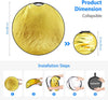 5-in-1 Portable Round 32 in/80cm Light Reflector Collapsible Multi-Disc with Single Grip and Bag for Studio Photography Lighting and Outdoor Lighting - Gold/Silver/White/Black/Translucent