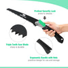 Pruning Saw, Folding Hand Saw with Secure Lock, 3 Blades Made of Cr-V and 65Mn, for Wood, Bone, PVC, Tree Pruning, Camping, Hunting, Non-Ferrous Metal, Solid TPR Soft Grip and Portable Pouch