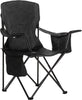 Comfortable, Heavy Duty, Portable Camping Chair with 4-Can Cooler, Side Pocket, Cup Holder, and Carry Bag, Collapsible for Camping, Fishing, Beach, and Backpacking